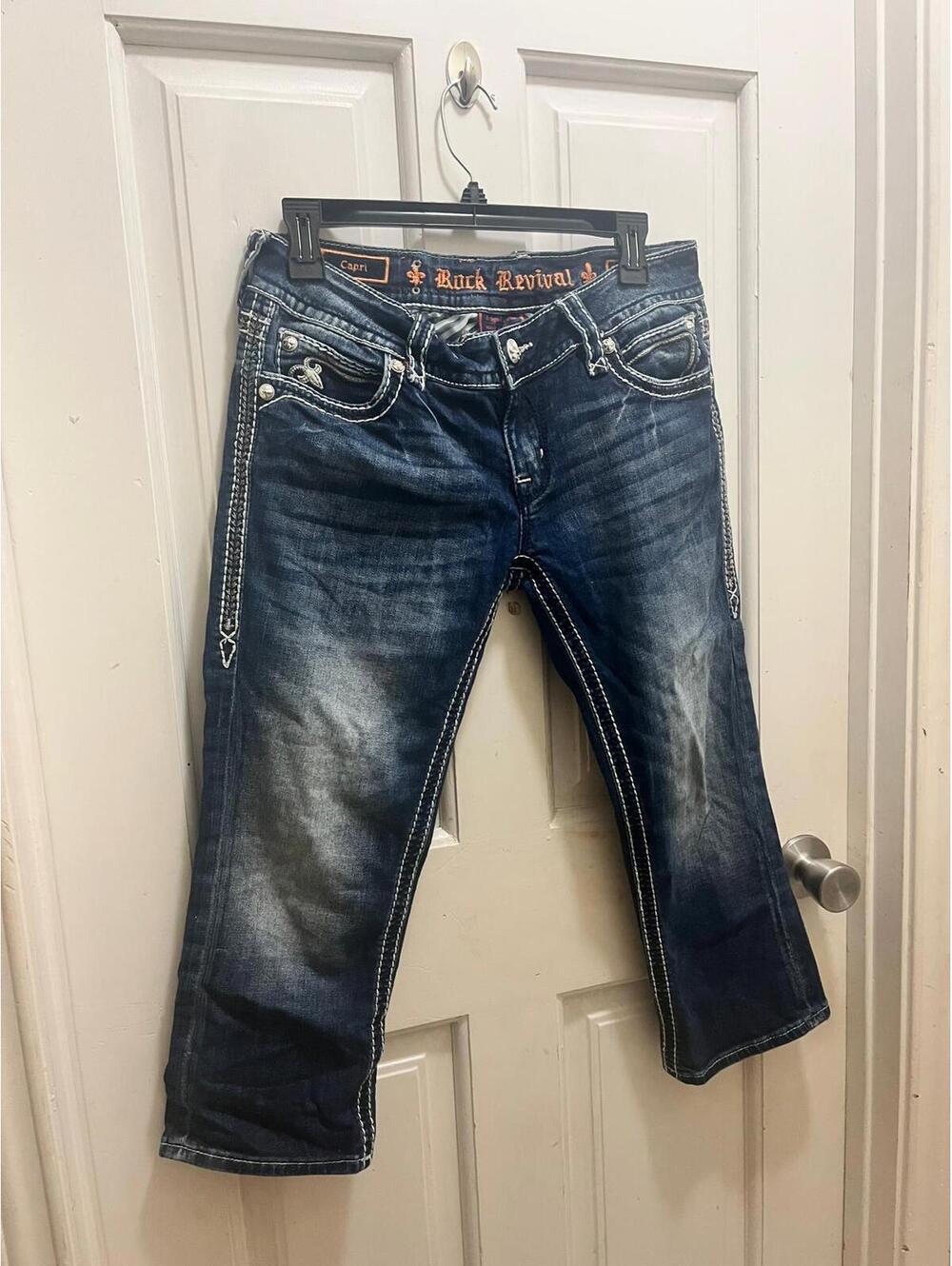 Rock Revival  jeans sz 29 womens blue denim capri
